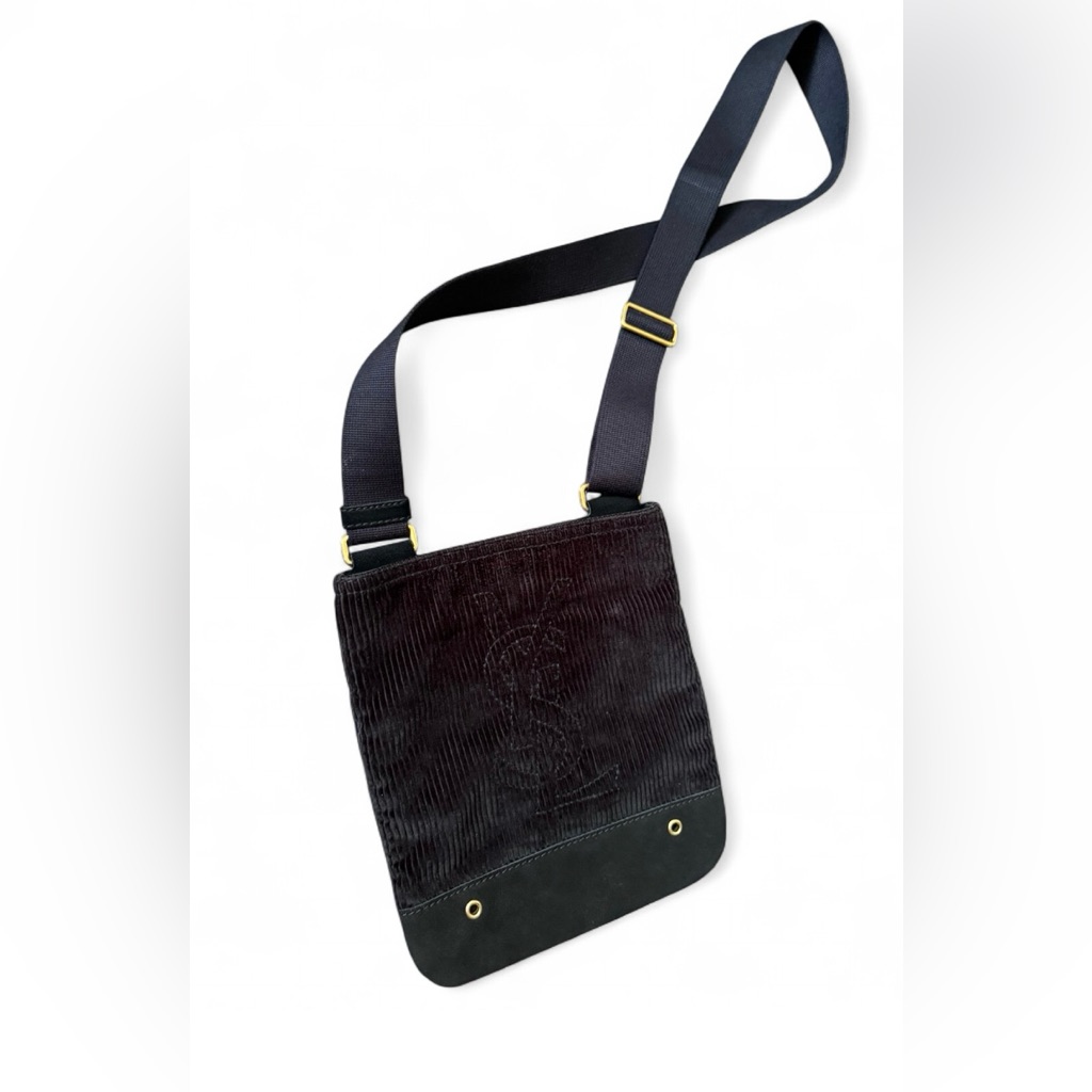 Ysl Black Corduroy Crossbody